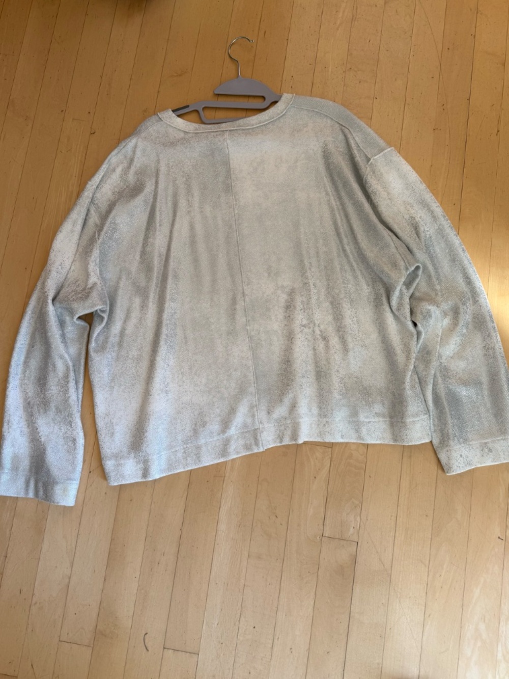 Zara silver splatter shimmer sweatshirt top, L,  GP1528 - Picture 2 of 3